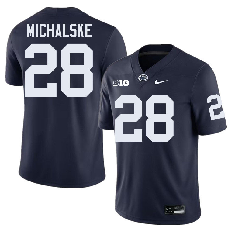 Mike Michalske Penn State Jersey,PSU Nittany Lions #28 Mike Michalske Football Uniforms-Navy